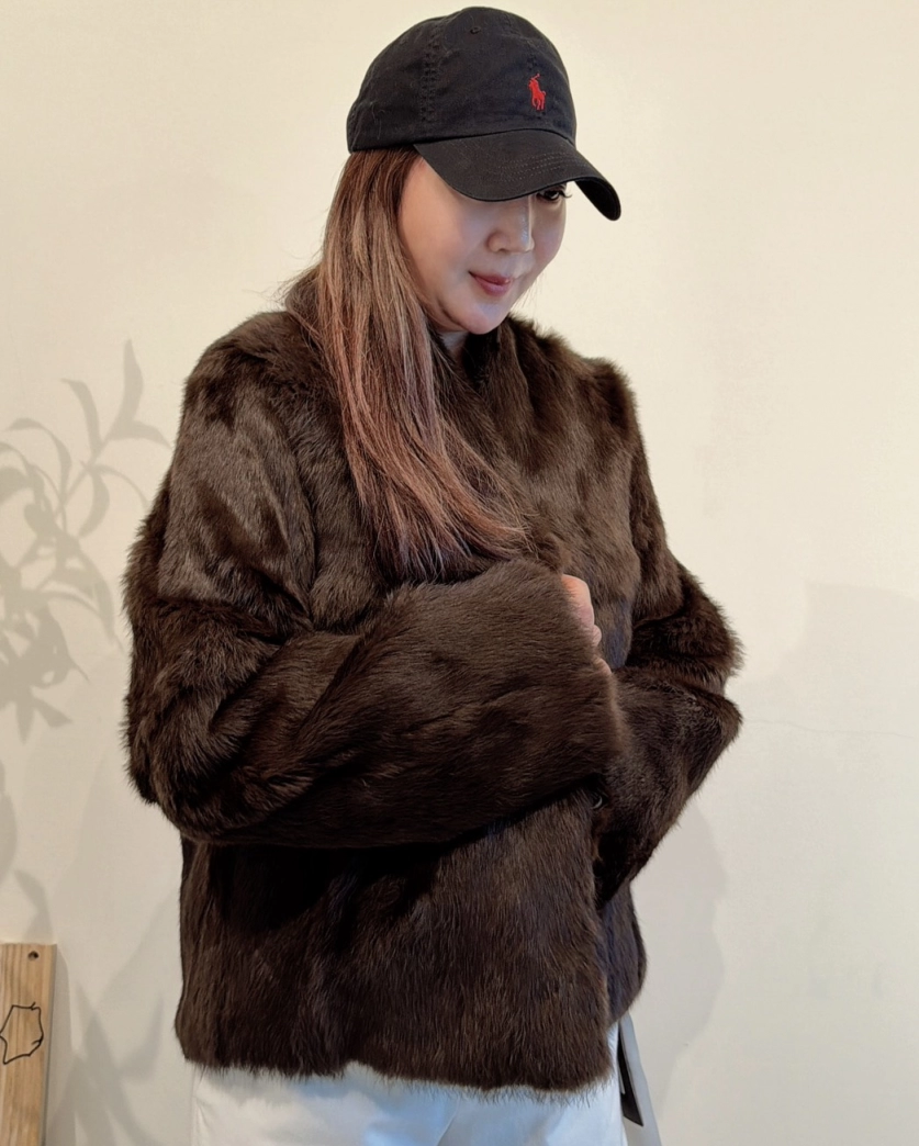 兔毛保暖外套