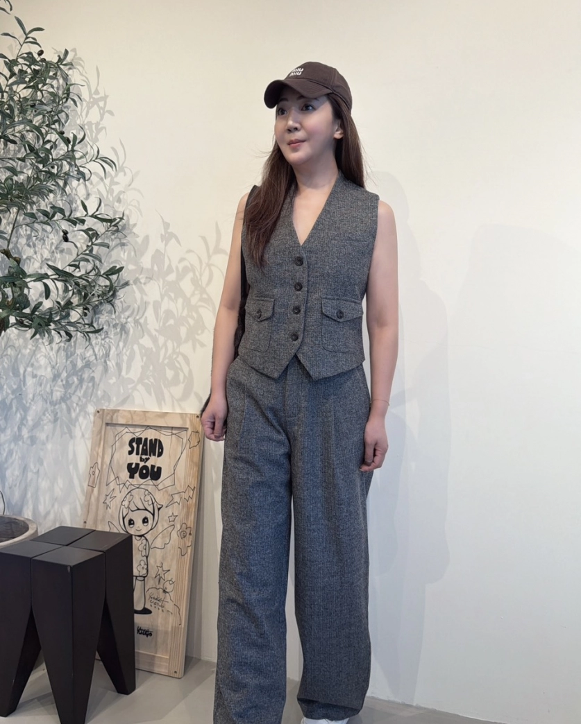 英式老錢.羊毛馬甲背心長褲套裝.